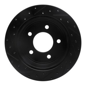 Dodge Ram 1500 Van Brake Rotor (1) - Rear Right - R1 Concepts - Drilled & Slotted - Black - 2003
